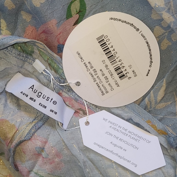 New Auguste Backless Delilah Bloom Dress Blue M 10 - Picture 8 of 13